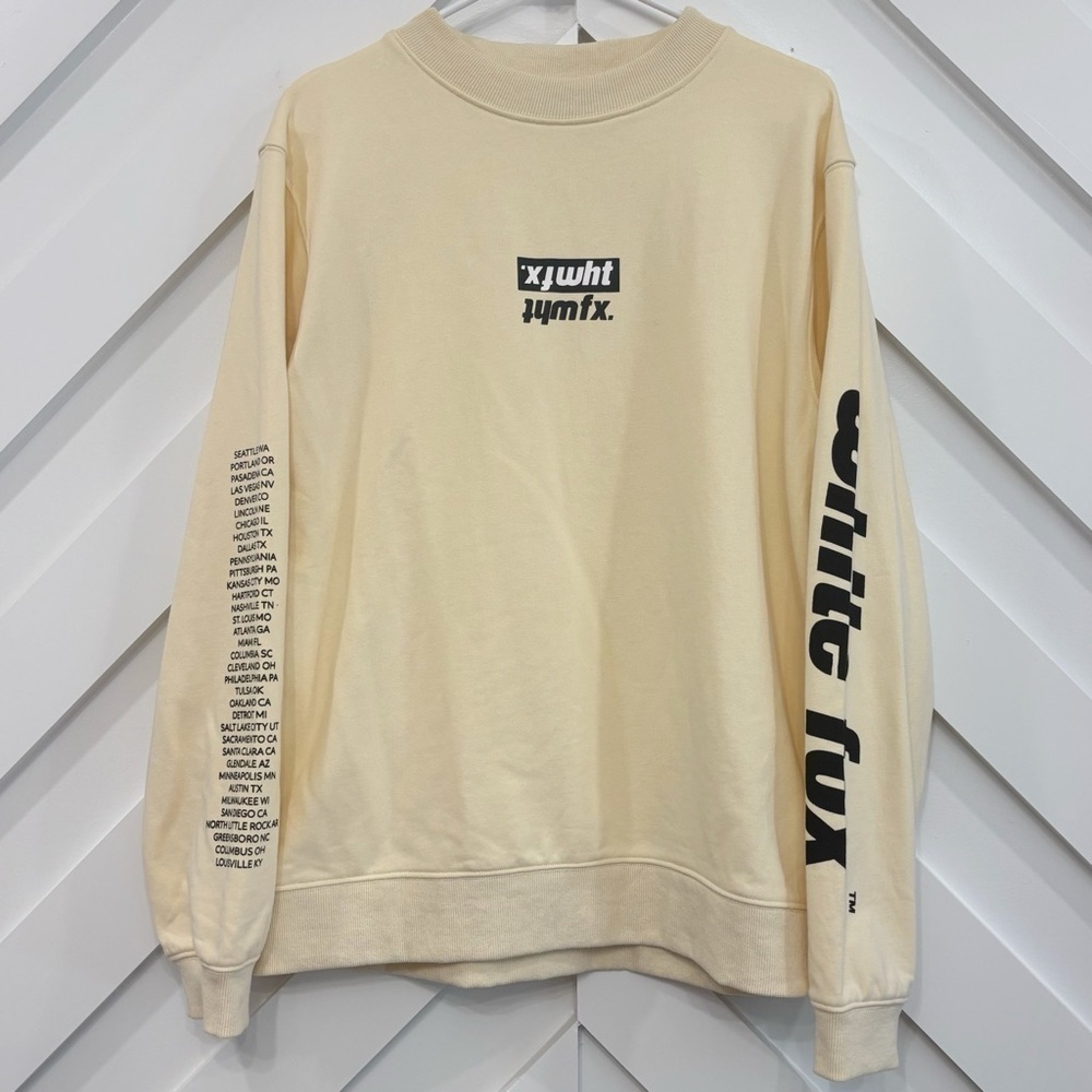 White Fox Sweatshirt In Light Yellow Size Small/Medium